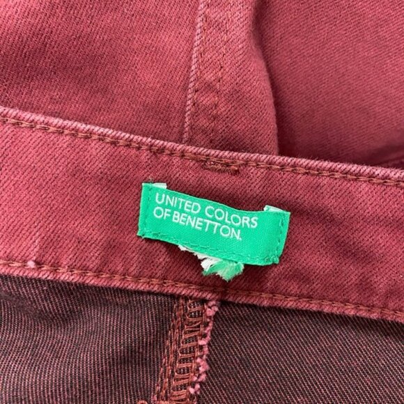 United Colors Of Benetton Burgundy High Rise Jeans Size 14 - Picture 5 of 6